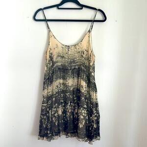 Chaser 100% silk chiffon long line babydoll camisole sz S